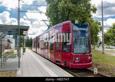 Dessau: Straßenbahn zur Kreuzberg-Straße Stockfoto