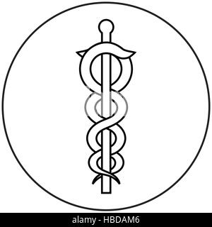 medizinischen Symbol Caduceus Stockfoto