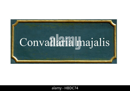 Schild Convallariaarten majalis Stockfoto