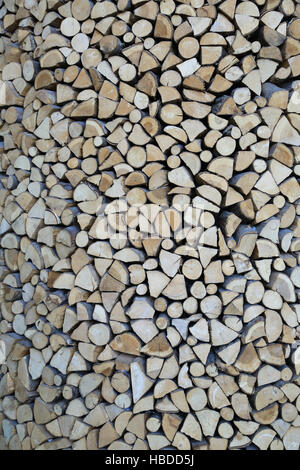 Gestapeltes Brennholz Stockfoto