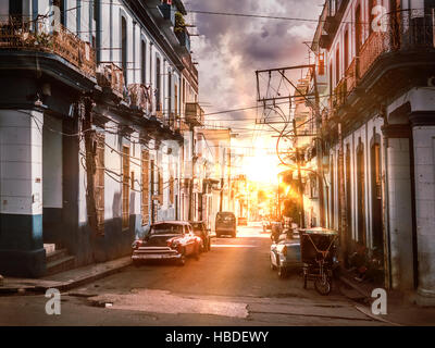 Havanna Stadt bei Sonnenuntergang Stockfoto