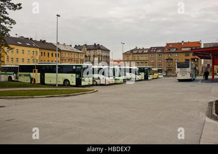 Busbahnhof in Cheb (Tschechien) Stockfoto