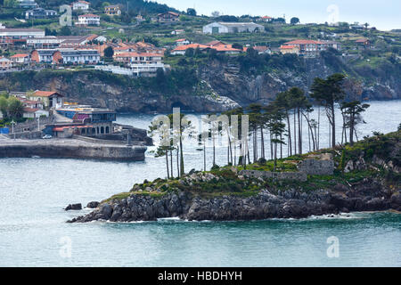 Lekeitio Stadt Küste, Biskaya, Spanien. Stockfoto