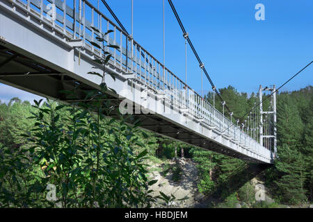 Brücke über die Schlucht geworfen Stockfoto