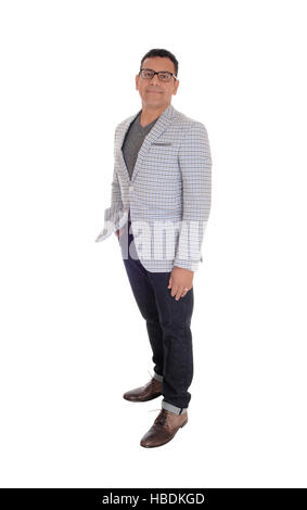 Hispanic Mann stehend voller Längen. Stockfoto