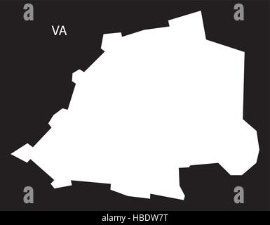 Vatikanstadt Karte schwarz weiß Stock Vektor