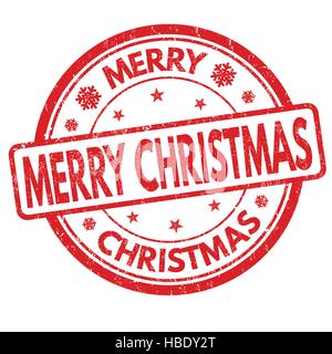 Frohe Weihnachten Grunge Stempel auf weißem Hintergrund, Vektor-illustration Stock Vektor