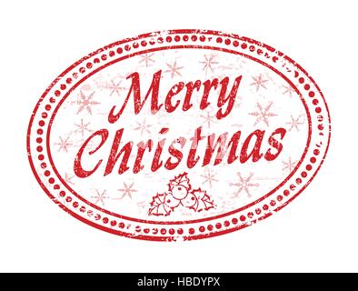 Frohe Weihnachten Grunge Stempel auf weißem Hintergrund, Vektor-illustration Stock Vektor