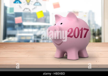 Zusammengesetztes Bild des digitalen Bildes Neujahr 2017 Stockfoto