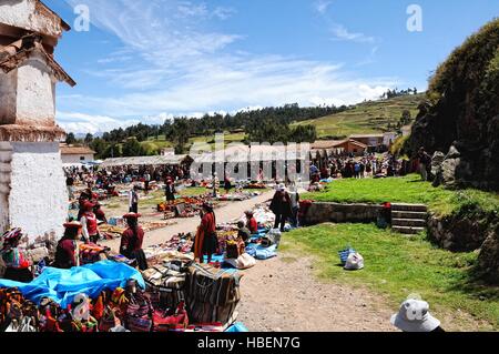 Chinchero Indianermarkt Peru Stockfoto