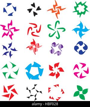 Logo-Element gesetzt. Kreisförmige abstrakte Elemente auf ein Logo für Ihr Unternehmen. Vektor-illustration Stock Vektor