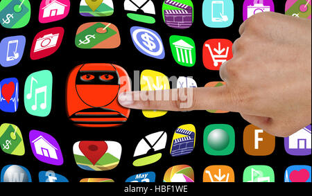 Hüten Sie sich vor gefälschten apps, die nach Ihrem Geld sein können. Fake shopping apps nach Ihr shopping Geld möglicherweise durch sah aus wie eine echte app Stockfoto