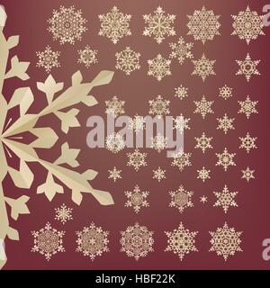 Schneeflocken von Altpapier. Retro-Stil. EPS 10 Stock Vektor