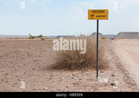 Landebahn für Fish River Canyon Lodge in Namibia Stockfoto