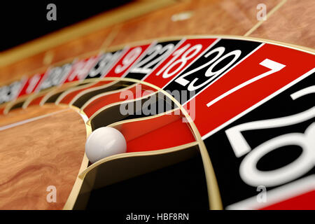 Casino Roulette. Sieben rote Stockfoto