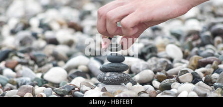 Ausgleich von Steinen Stockfoto