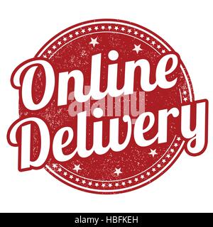 Online-Versand-Grunge-Stempel auf weißem Hintergrund, Vektor-illustration Stock Vektor