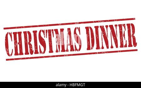 Weihnachten Abendessen Grunge Stempel auf weißem Hintergrund, Vektor-illustration Stock Vektor