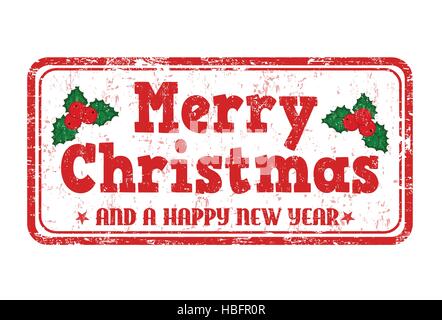 Frohe Weihnachten Grunge Stempel auf weißem Hintergrund, Vektor-illustration Stock Vektor