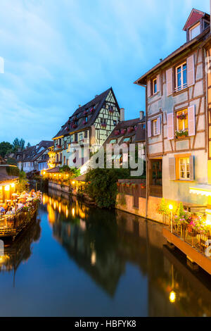 Colmar-Frankreich-Nacht Stockfoto