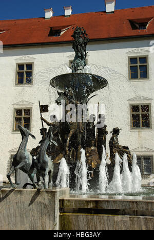 Brunnen - Schloss Zeil Stockfoto