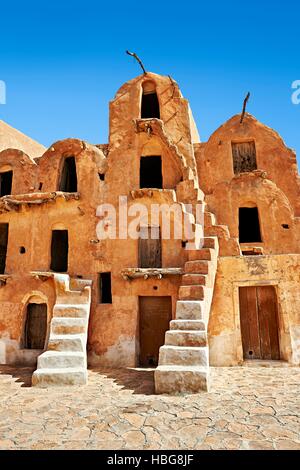 Ksar Ouled Soltane, befestigter Speicher in der Nähe von Tataouine, Nordsahara, Tunesien Stockfoto