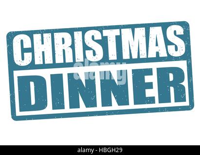 Weihnachten Abendessen Grunge Stempel auf weißem Hintergrund, Vektor-illustration Stock Vektor
