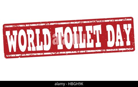 Welt Toiletten Tag Grunge Stempel auf weißem Hintergrund, Vektor-illustration Stock Vektor