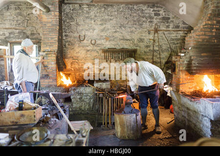 Schmiede, Fort Klock Restaurierung, St. Johnsville, New York. Stockfoto