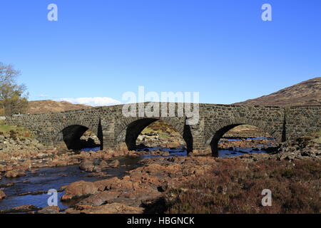 Sligachan alte Brücke, Isle Of Skye Stockfoto