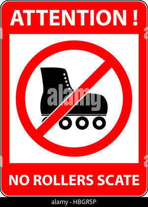 Keine Skate Rollschuh verboten Symbol. Stockfoto