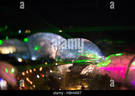 Aufnahme im Eden Project für das Festival of Light und Sound Stockfoto