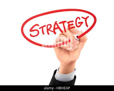 Strategie-Wort geschrieben von Hand auf einer transparenten Tafel Stock Vektor