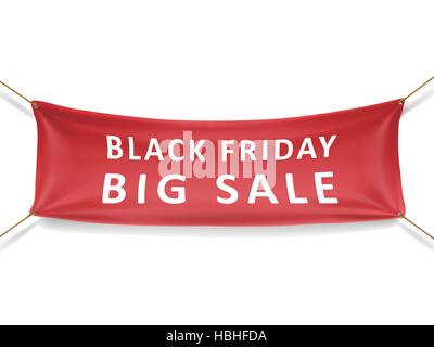 Schwarzer Freitag große Verkauf Banner isoliert auf weißem Hintergrund Stock Vektor