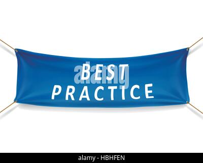 beste Praxis blauen Banner isoliert auf weißem Hintergrund Stock Vektor