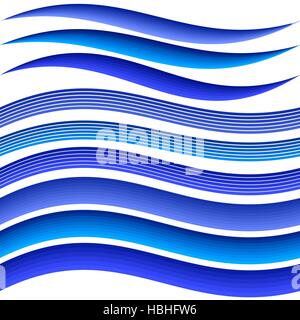 Abstrakte Blauwasser Welle Symbolsatz Element design Stock Vektor