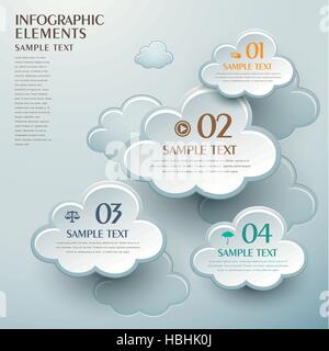 3D Vektor abstrakt cloud Infografik Formelemente Stock Vektor