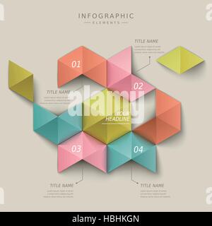 moderne abstrakte Sechseck Infografik Vektorelemente Stock Vektor