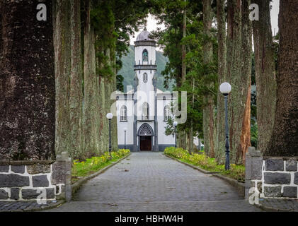 Kirche von Sete Cidades Stockfoto
