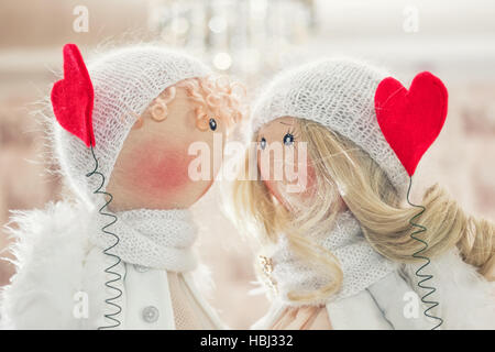 Textil-Puppe handmade - ein paar Engel Stockfoto