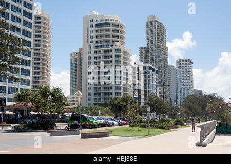 Hochhauswohnungen, The Esplanade, Surfers Paradise, City of Gold Coast, Queensland, Australien Stockfoto