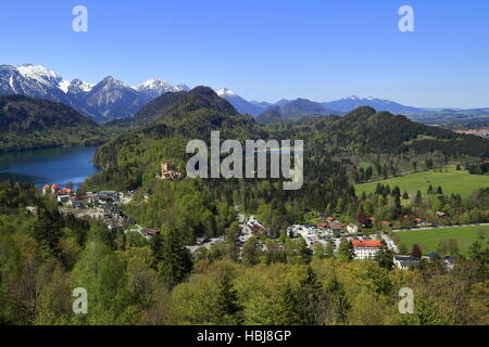 Hohenschwangau und Alpsee See Stockfoto