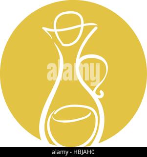 Silhouette Olivenöl Flasche Glas mit Korken Vektor Illustration Eps 10 Stock Vektor