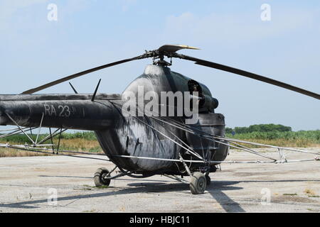 Alten Hubschrauber Felder sprühen Stockfoto