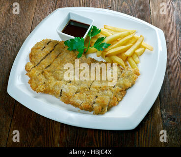 Schweinebraten in Paniermehl Stockfoto