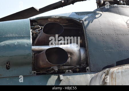 Alten Hubschrauber Felder sprühen Stockfoto