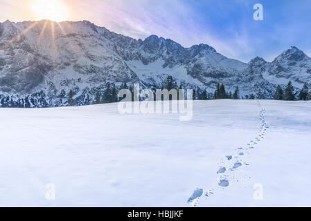 Bergspitzen im winter Stockfoto