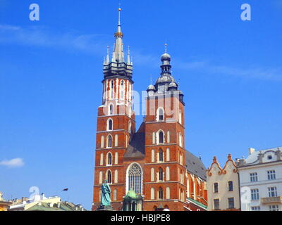 St. Marienkirche in Krakau Stockfoto