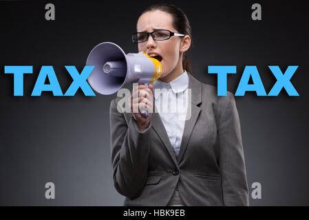 Geschäftsfrau in Steuer Geschäftskonzept Stockfoto