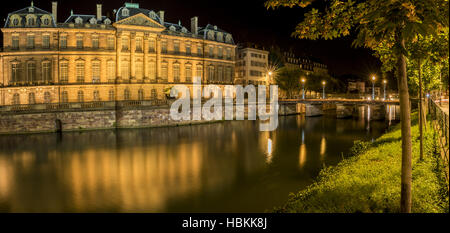 City-Nacht-Panorama in Straßburg Frankreich Stockfoto